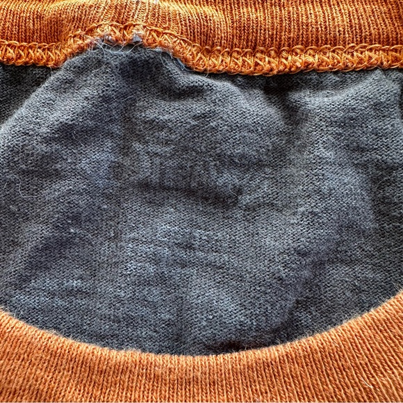 Disney Mickey Mouse Ringer T-Shirt Size Medium Brown/Orange - Picture 6 of 6